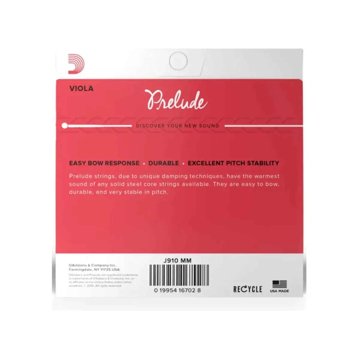 Encordoamento para viola Daddario Prelude J910MM