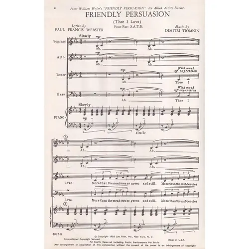 Friendly Persuasion (Thee I Love)