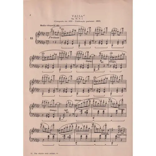 Valsa - Op. 70, N.1  para piano - Brugnoli  (Edição Antiga)