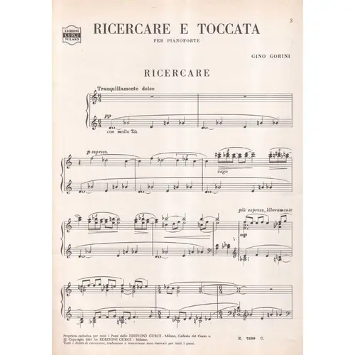 Ricercare E Toccata  (Edição Antiga)