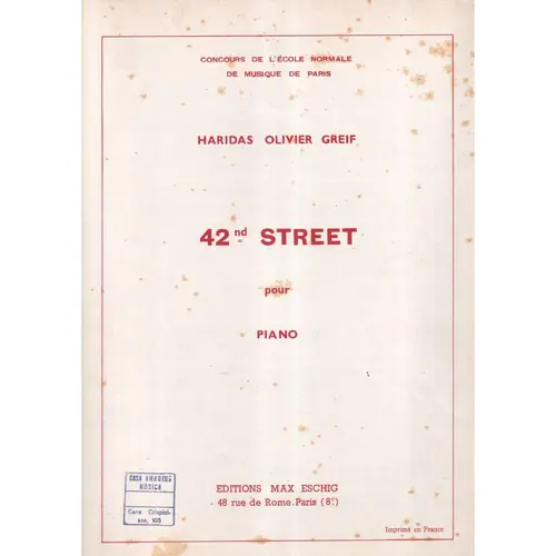 42 Nd Street Pour Piano