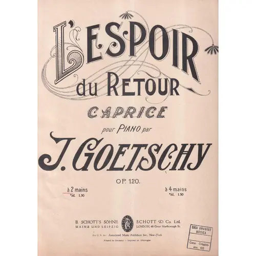 L`Espoir De Retour - Op.120  (Edição Antiga)