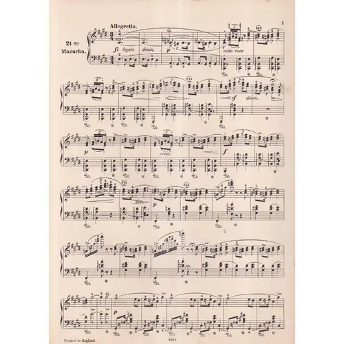 21me Mazurka op.30 n.4 C Sharp minor  para piano