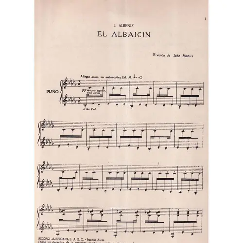 El Albaicin de la suite Iberia para piano
