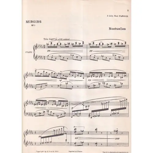Noctuelles - Miroirs N.1 pour piano