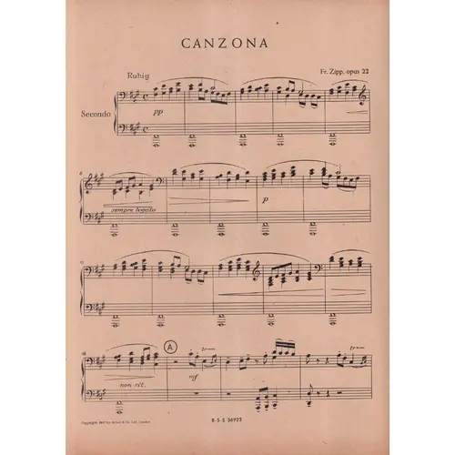 Canzona e Sonata op. 22 para piano a 4 maos