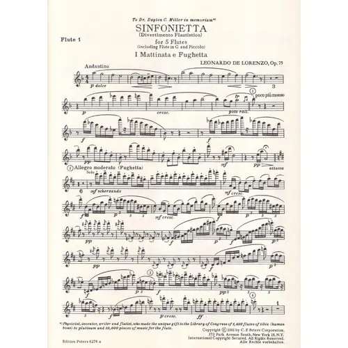 Sinfonietta (Divertimento Flautistico) Op.75