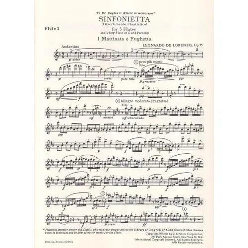 Sinfonietta (Divertimento Flautistico) Op.75