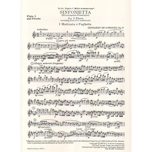 Sinfonietta (Divertimento Flautistico) Op.75
