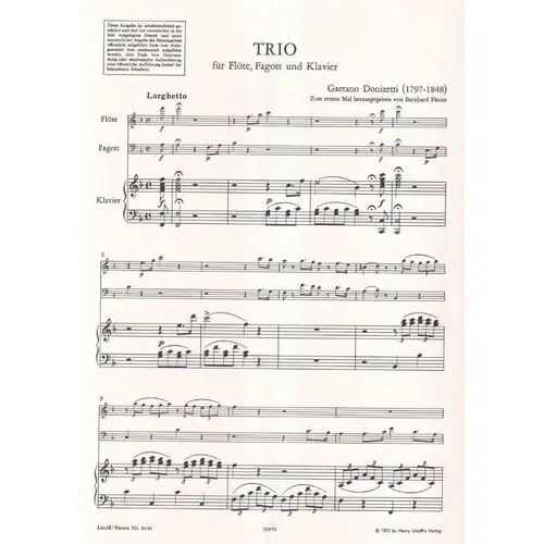 Trio - Flute Bassoon And Piano