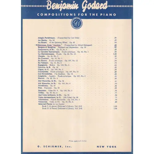 Berceuse From Jocelyn  (Edição Antiga)