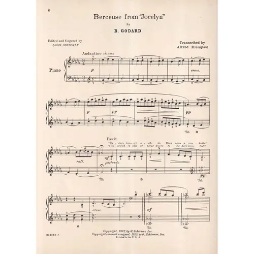 Berceuse From Jocelyn  (Edição Antiga)