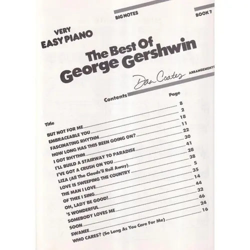 The Best Of George Gershwin   - Vol.7 - Big Notes