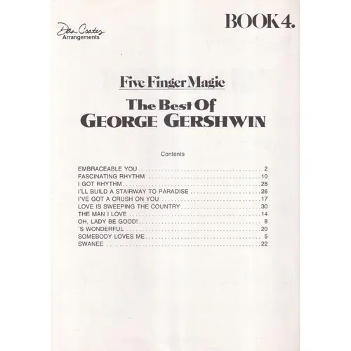 The Best Of George Gershwin  - Five Fing. M.-Vol.