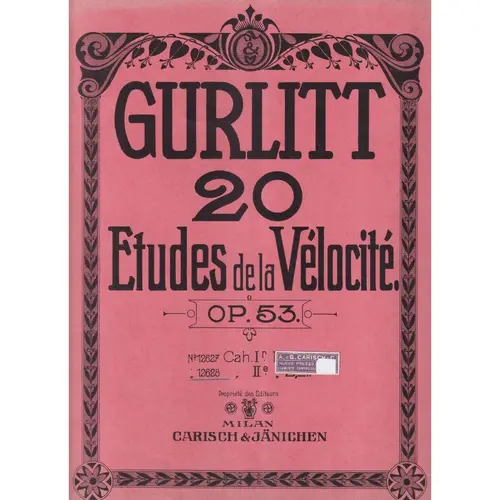 20 Etudes De La Velocite - Op.53 Vol.1  (Edição Antiga)