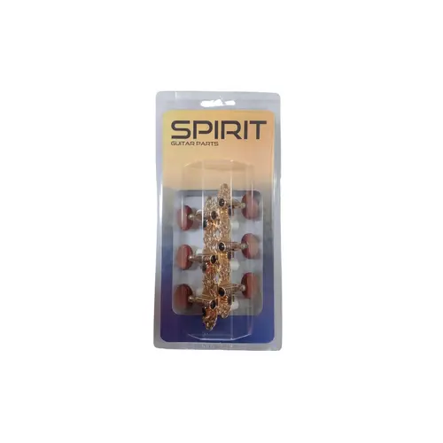 Tarraxa Para Violão Dourada/Marrom Spirit J800-GD-R1L1