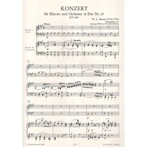 Konzert A Dur - Piano and Orchestra - Kv 488