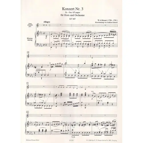 Konzert N.3 Es Dur - Horn - Kv 447