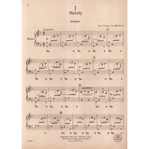 Four pieces for piano, four hands; op. 220, n.1