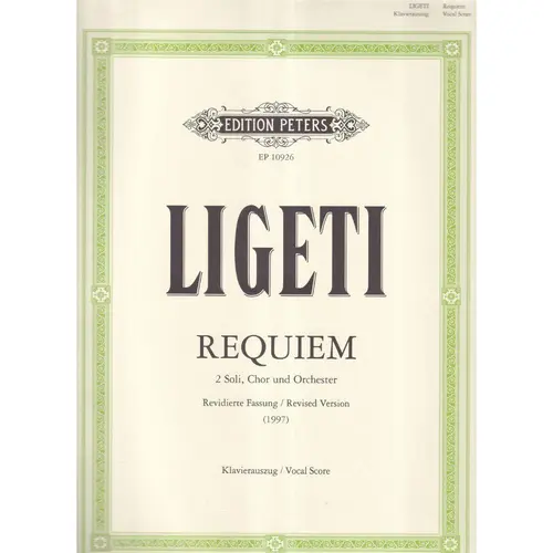 Requiem (vocal score) Revised Version