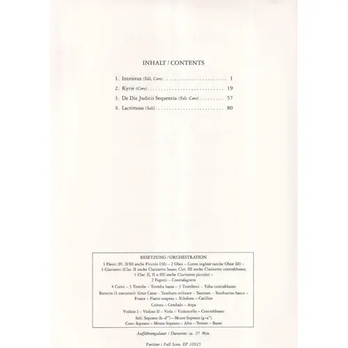 Requiem (vocal score) Revised Version