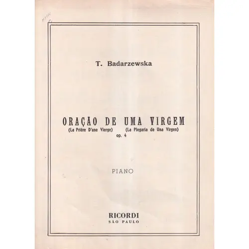 Oração De Uma Virgem- Op.  4