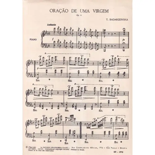 Oração De Uma Virgem- Op.  4