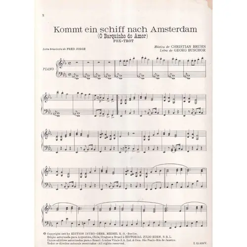 Kommt ein schiff nach Amsterdan (O BARQUINHO DO AMOR)