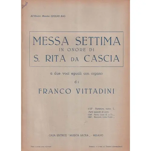 MESSA SETTIMA in onore S. Rita da Cascia
