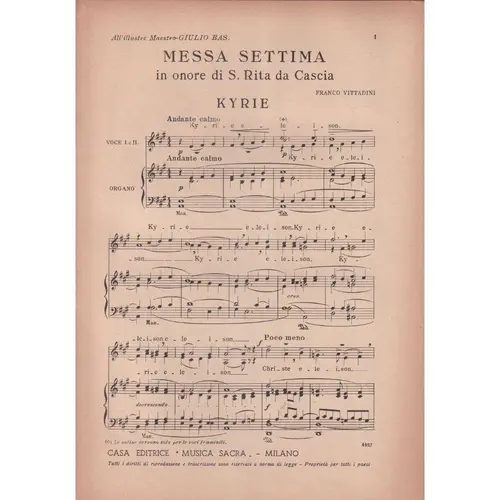 MESSA SETTIMA in onore S. Rita da Cascia