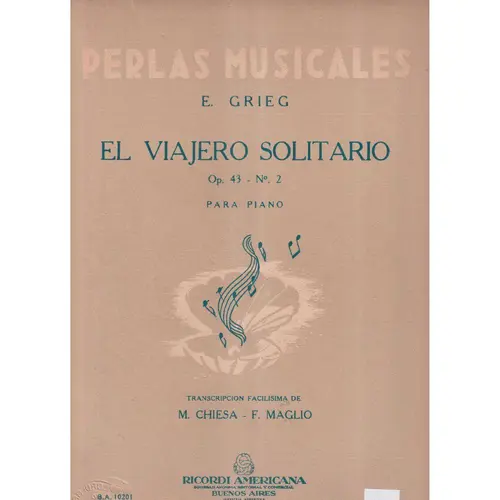 El Viajero Solitario  - Op.43 N.2 - Chiesa  (Edição Antiga)