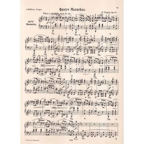 Mazurka N.10 - Op.17 N.2 In E Min  (Edição Antiga)
