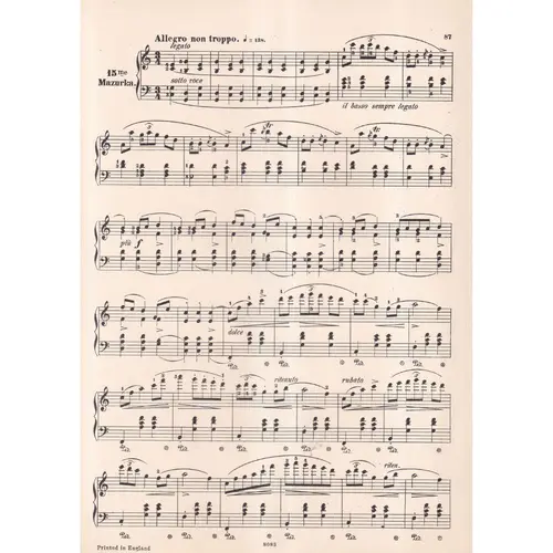 Mazurka N.15 - Op.24 N.2 In C  para piano (Edição Antiga)