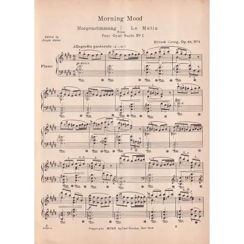 Peer Gynt Suite N.1 For Piano  (Edição Antiga)