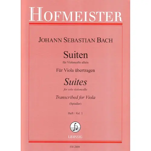 Suites for solo violoncello transcribed for viola (Spindler) - Vol.1