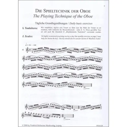 The Playing Technique of the Oboé - Daily basic exercises