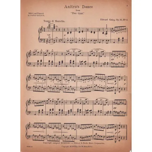 Anitra`S Dance Fr.Peer Gynt - Op.46 N.3 (Edição Antiga)