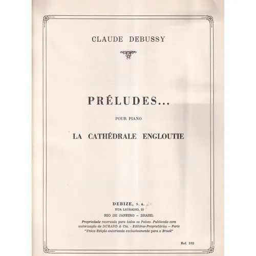 La Cathedrale Engloutie pour piano  - (1. Livro De Prel.)