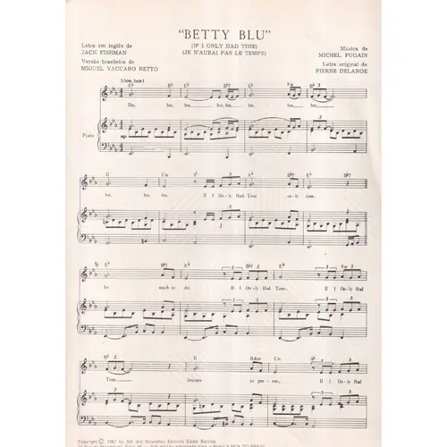 Betty Blu (If I Only Had Time) (Je N'aurai Pas Le Temps)