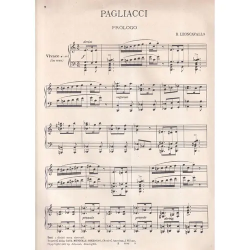 Pagliacci Prologo para piano