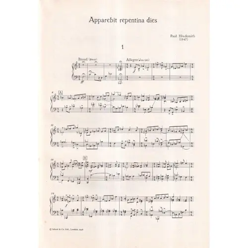 Apparebit repentina dies para coro e metais