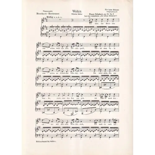Wohin op.25 n.2 / Ungeduld op. 25 n. 7 - voz aguda