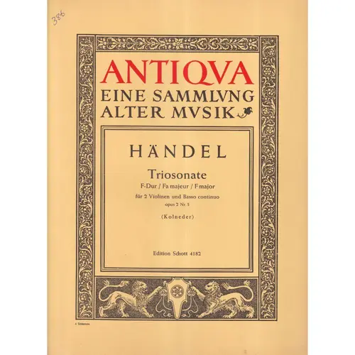 Triosonate F dur fur 2 violinen und basso continuo op. 2 n. 3