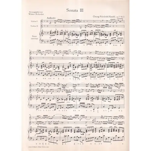 Triosonate F dur fur 2 violinen und basso continuo op. 2 n. 3