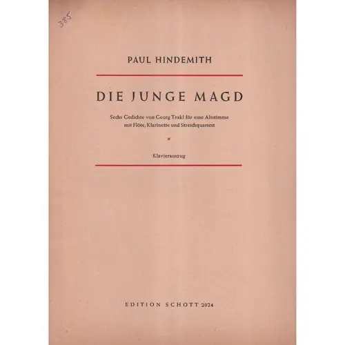 Die Junge Magd   - canto e piano (Edição Antiga)