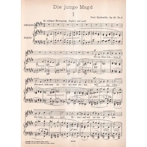 Die Junge Magd   - canto e piano (Edição Antiga)