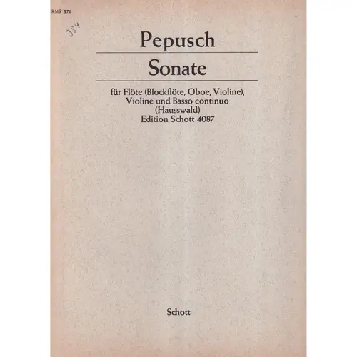 Sonate fur flote, violine und Basso continuo