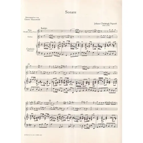 Sonate fur flote, violine und Basso continuo