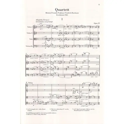 String Quartet no.3 op.19 - Study score
