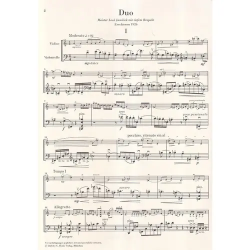 Duo for Violin and Violoncello